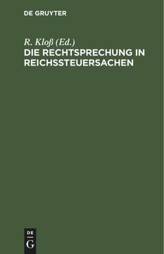 portada Die Rechtsprechung in Reichssteuersachen (en Alemán)