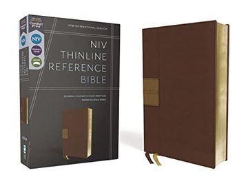 portada Niv, Thinline Reference Bible, Leathersoft, Brown, red Letter, Comfort Print (en Inglés)