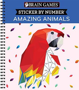 portada Brain Games - Sticker by Number: Amazing Animals (in English)