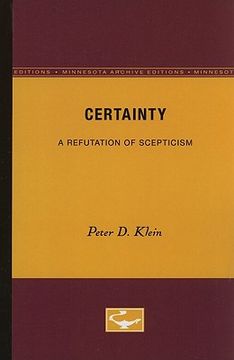 portada certainty: a refutation of scepticism (in English)
