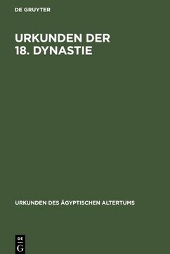 portada Urkunden der 18. Dynastie (en Alemán)