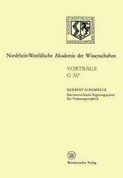 portada Das Österreichische Regierungssystem Ein Verfassungsvergleich (en Alemán)