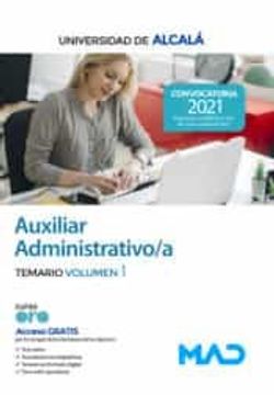 portada Auxiliar Administrativo de la Universidad de Alcala. Temario Volumen 1 (in Spanish)
