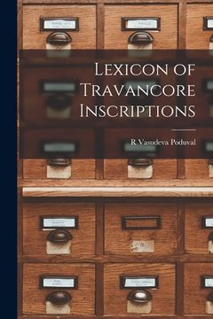 portada Lexicon of Travancore Inscriptions (in English)