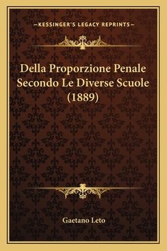 portada Della Proporzione Penale Secondo Le Diverse Scuole (1889) (en Italiano)