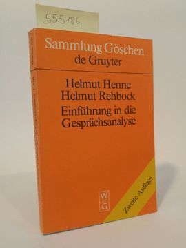 portada Einführung in die Gesprächsanalyse Sammlung Göschen, nr. 2212 (en Alemán)