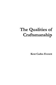 portada The Qualities of Craftsmanship (en Inglés)