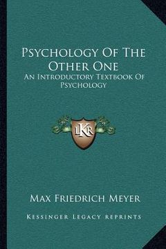 portada psychology of the other one: an introductory textbook of psychology (en Inglés)