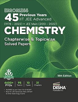 portada Errorless 45 Previous Years iit jee Advanced (1978 - 2022) + jee Main (2013 - 2022) Chemistry Chapterwise & Topicwise Solved Papers 18Th Edition | pyq Question Bank in Ncert Flow With 100% Detailed Solutions for jee 2023 (in English)