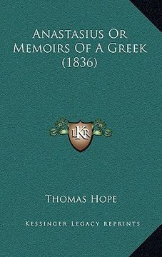 portada anastasius or memoirs of a greek (1836) (en Inglés)