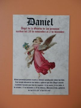 portada Postal Daniel. Ángel De La Guarda De Las Personas Nacidas Del 28 De Noviembre Al 2 De Diciembre