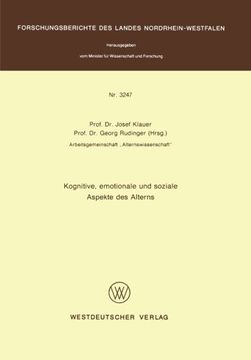 portada Kognitive, emotionale und soziale Aspekte des Alterns (Forschungsberichte des Landes Nordrhein-Westfalen) (German Edition)