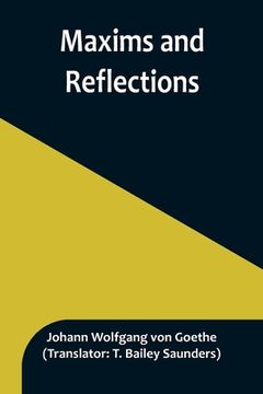 portada Maxims and Reflections (en Inglés)