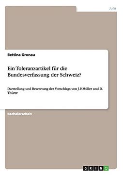 portada Ein Toleranzartikel für die Bundesverfassung der Schweiz? (German Edition)