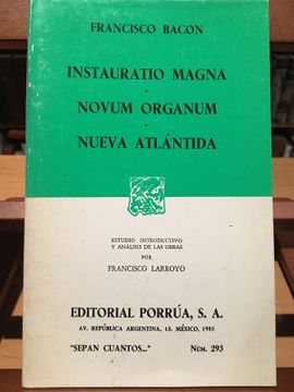 portada Instauratio Magna · Novum organum · Nueva Atlántida (in Spanish)