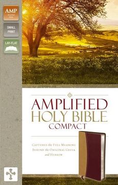 portada Amplified Holy Bible, Compact, Leathersoft, Tan/Burgundy: Captures the Full Meaning Behind the Original Greek and Hebrew (en Inglés)