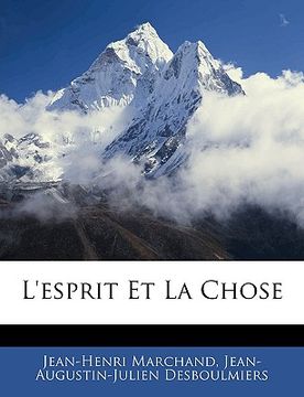 portada L'Esprit Et La Chose (in French)