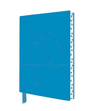 portada Two Happy Cats Artisan art Notebook (Flame Tree Journals) (Artisan art Notebooks) (in English)