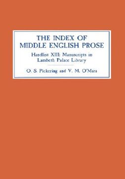 portada the index of middle english prose: handlist xiii: manuscripts in lambeth palace library, including those formerly in sion college
