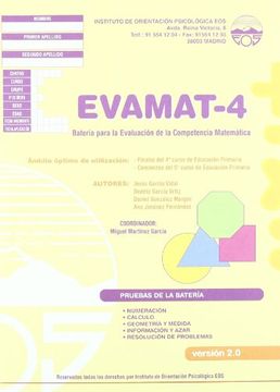 portada Evamat-4 Batería Para la Evaluación de la Competencia Matemática (División Test)