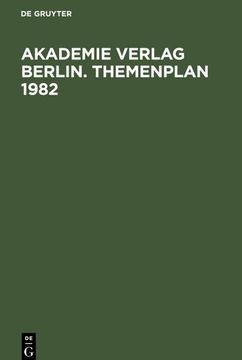 portada Akademie Verlag Berlin. Themenplan 1982 (in German)