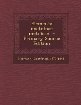 portada Elementa doctrinae metricae (in Latin)