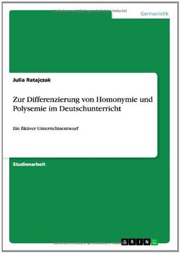 portada Zur Differenzierung von Homonymie und Polysemie im Deutschunterricht (German Edition)