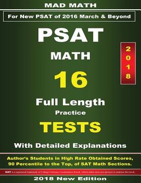 portada 2018 New PSAT Math 16 Tests (en Inglés)