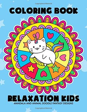 portada Coloring Book Relaxation Kids: Mandala and Animal Doodle Fantasy Design