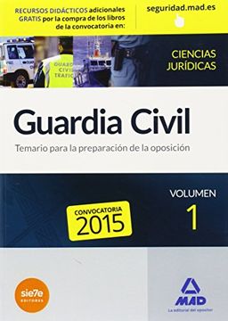 portada Temario I. Guardia Civil. Ciencias Jurídicas (Fuerzas Cuerpos Seguridad 2015)