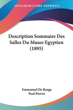 portada Description Sommaire Des Salles Du Musee Egyptien (1895) (in French)