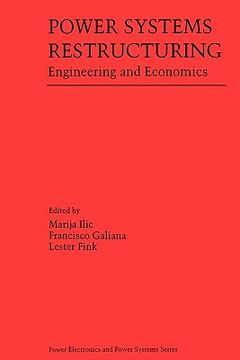 portada power systems restructuring: engineering and economics (en Inglés)