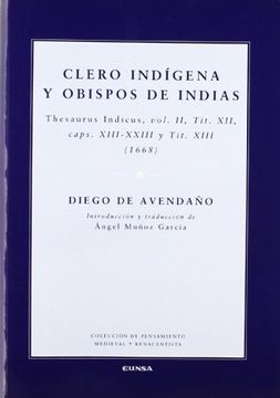 portada Clero Indígena y Obispos de Indias: Thesaurus Indicus ii (in Spanish)