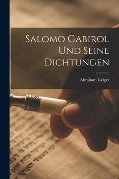 portada Salomo Gabirol Und Seine Dichtungen (en Inglés)