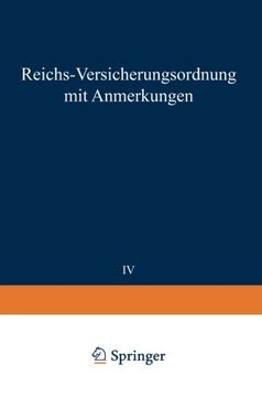 portada Reichs-Versicherungsordnung mit Anmerkungen: Band IV Invalidenversicherung (German Edition)