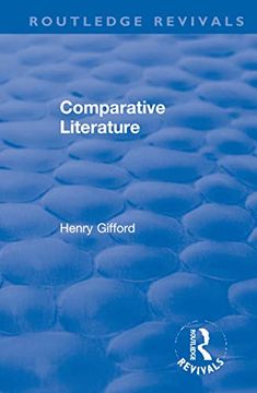 portada Comparative Literature (Routledge Revivals) (in English)