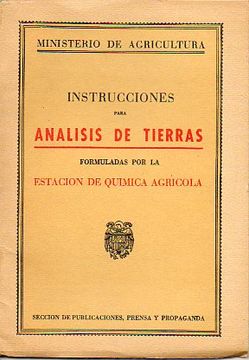 portada instrucciones para el análisis de tierras formuladas por la estación de química agrícola.