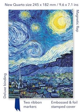 portada Vincent van Gogh: The Starry Night (Foiled Quarto Journal) (Flame Tree Quarto Notebook) 