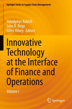 portada Innovative Technology at the Interface of Finance and Operations: Volume I (en Inglés)