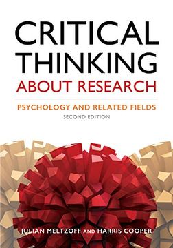portada Critical Thinking about Research: Psychology and Related Fields (in English)