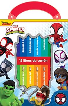 portada Disney jr. - Marvel: Spidey y sus Sorprendentes Amigos - mi Primera Biblioteca - 12 Libros de Carton - pi Kids