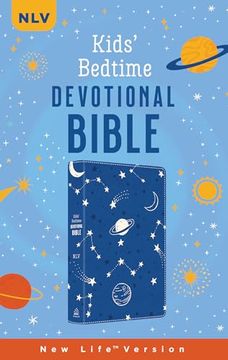 portada The Kids' Bedtime Devotional Bible: Nlv Cobalt Cosmos, Leather Imitation (in English)
