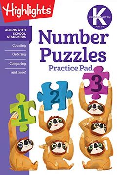 portada Kindergarten Number Puzzles (Highlights(Tm) Learn on the go Practice Pads) (en Inglés)
