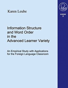 portada Information Structure and Word Order in the Advanced Learner Variety ...