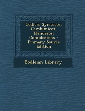 portada Codices Syricacos, Carshunicos, Mendaeos, Complectens (in Latin)