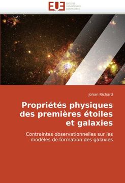portada Proprietes Physiques Des Premieres Etoiles Et Galaxies