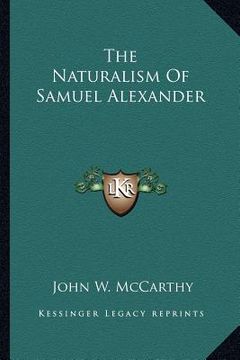 portada the naturalism of samuel alexander