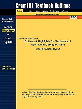 portada studyguide for mechanics of materials by james m. gere, isbn 9780534553975