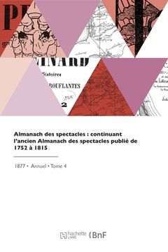 portada Almanach des spectacles (en Francés)