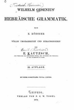 portada Wilhelm Gesenius' Hebräische Grammatik